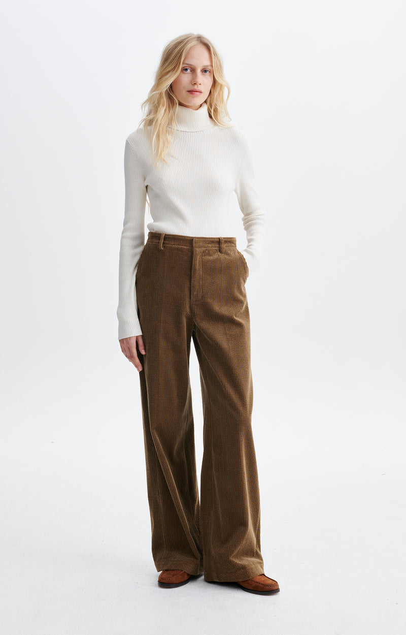 Vanessa Bruno Heric Trousers Wide-leg Corduroy Trousers Taupe