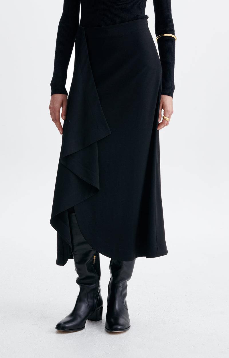 Vanessa Bruno Hemera Skirt Draped Crêpe Maxi Skirt