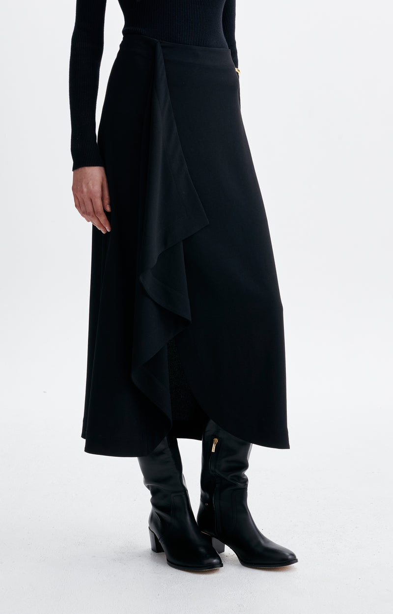 Vanessa Bruno Hemera Skirt Draped Crêpe Maxi Skirt