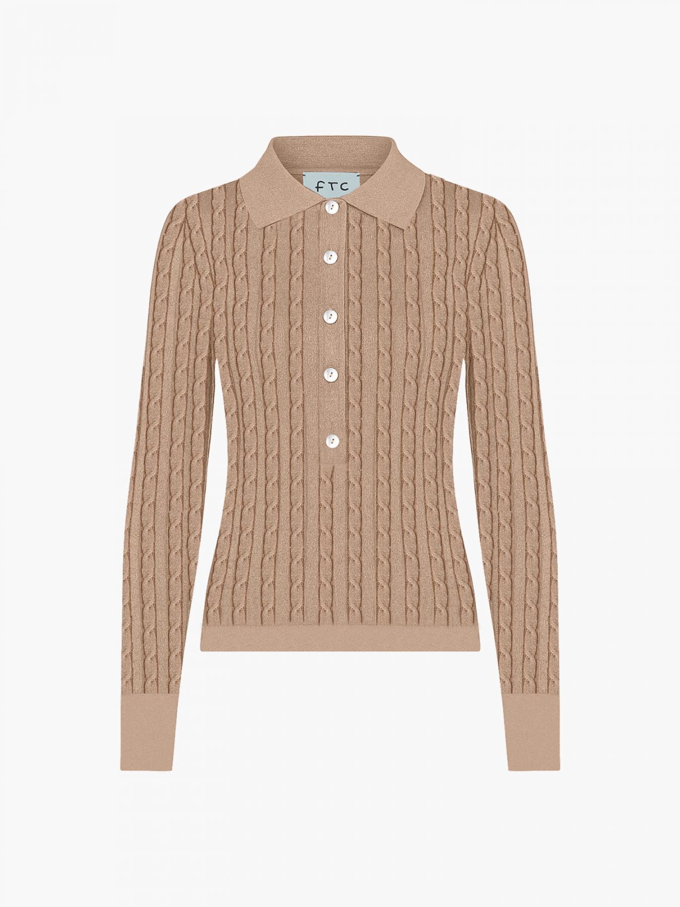 FTC Cashmere Polo Pullover Gold Lurex