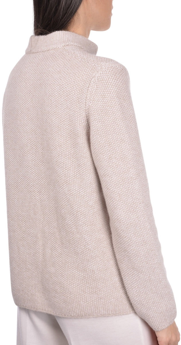 Gran Sasso Rice Stitch Knit Jacket Chalk