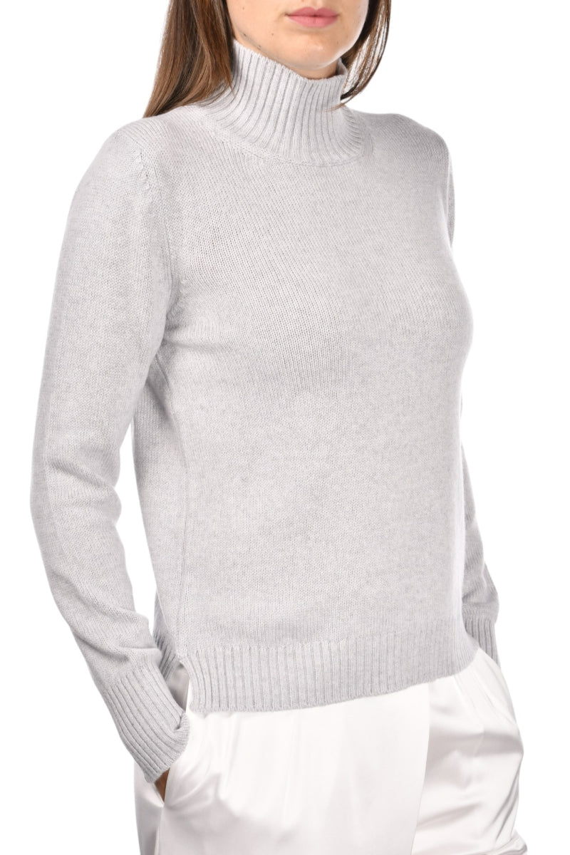 Gran Sasso Cashmere Mock Neck Light Grey