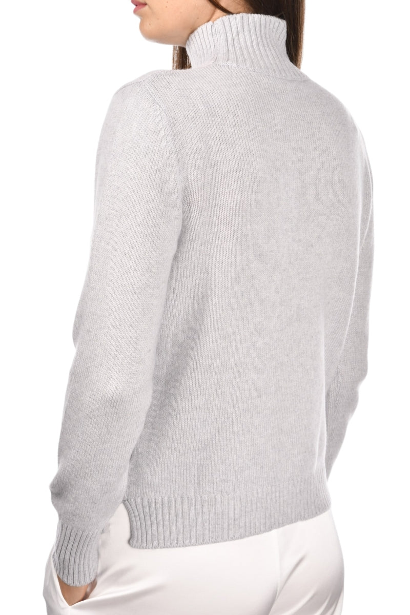 Gran Sasso Cashmere Mock Neck Light Grey
