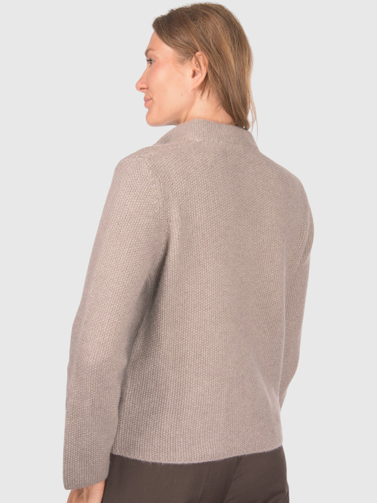 Gran Sasso Rice Stitch Knit Jacket Taupe