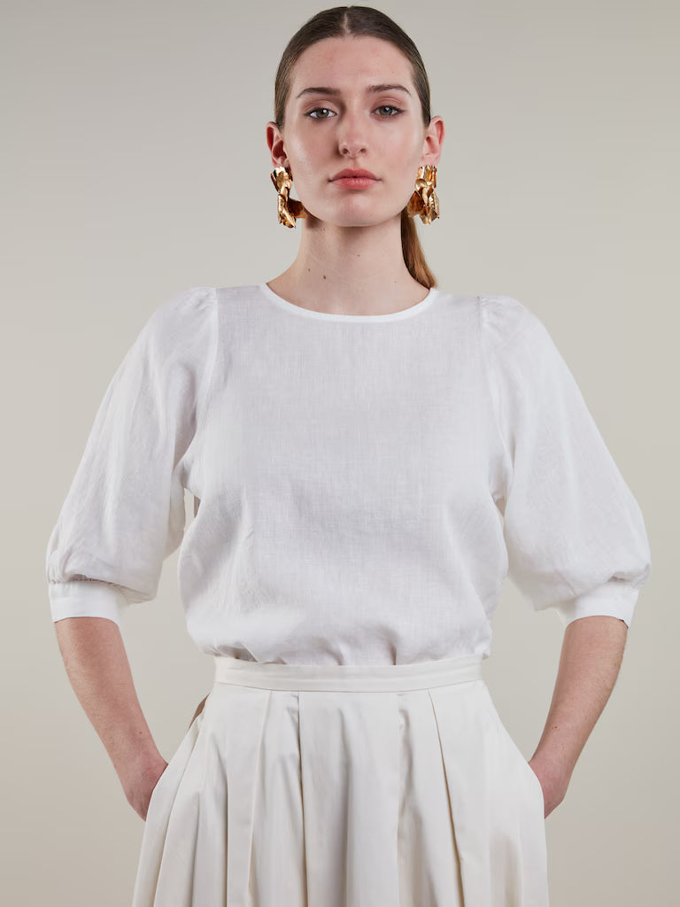 Stenströms Carmen Linen Blouse White