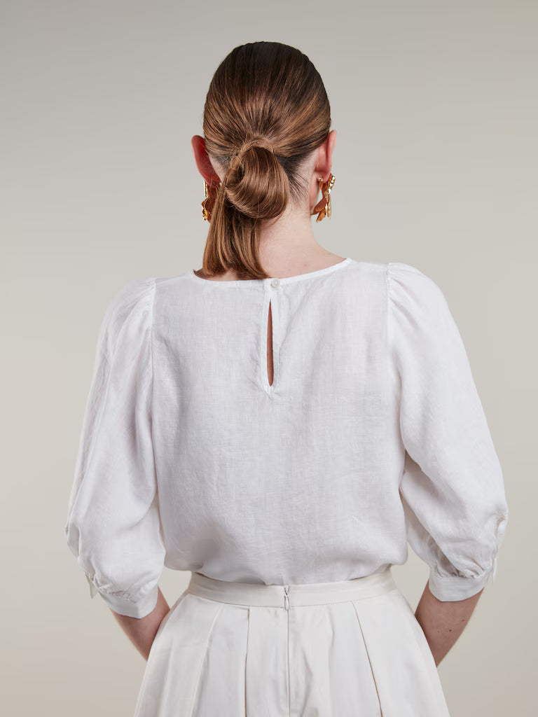Stenströms Carmen Linen Blouse White