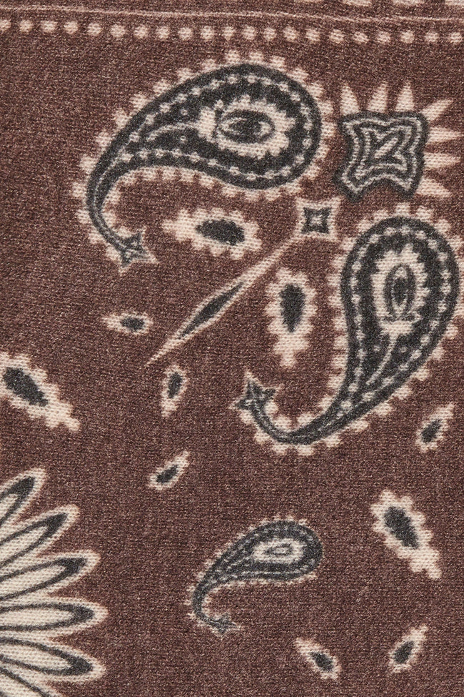 Purschoen Bandana Maxi Cashmere Scarf Paisley Bloom Testa Moro Natural 92 x 92 cm