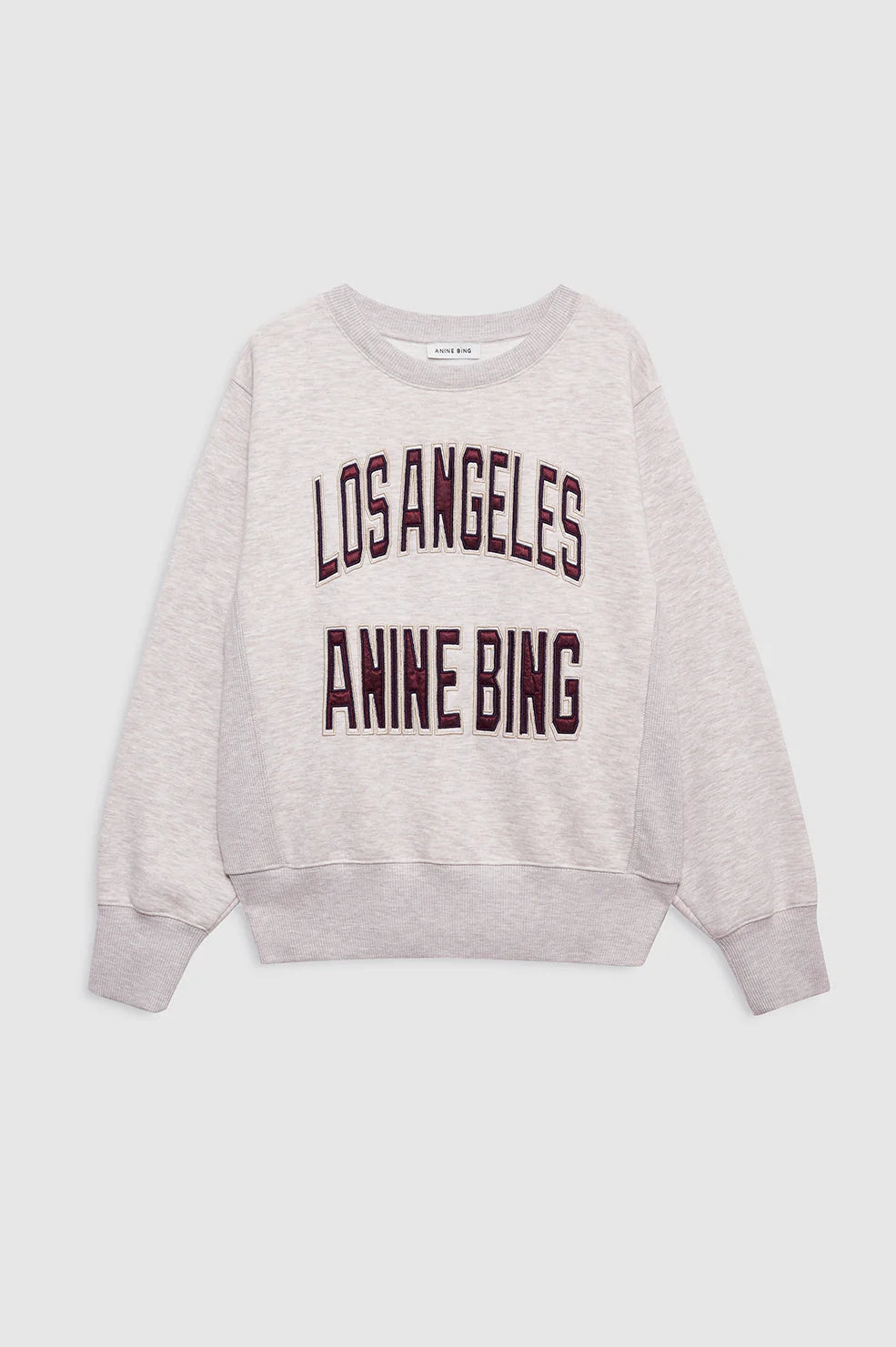 Anine Bing Harry Shrunken Sweatshirt LA Oatmeal Melange
