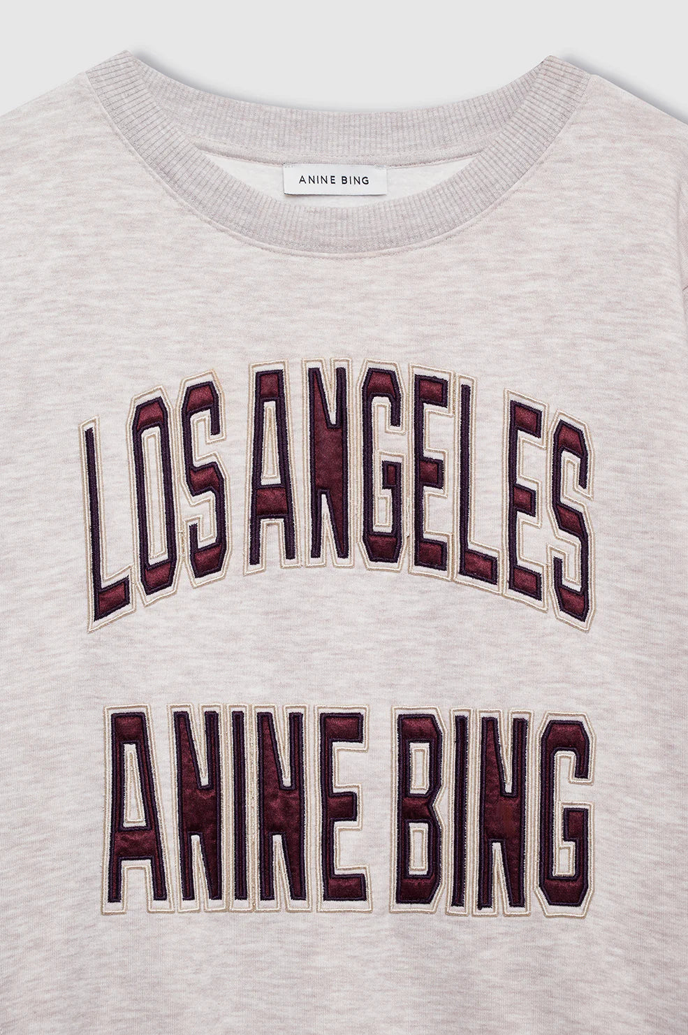 Anine Bing Harry Shrunken Sweatshirt LA Oatmeal Melange