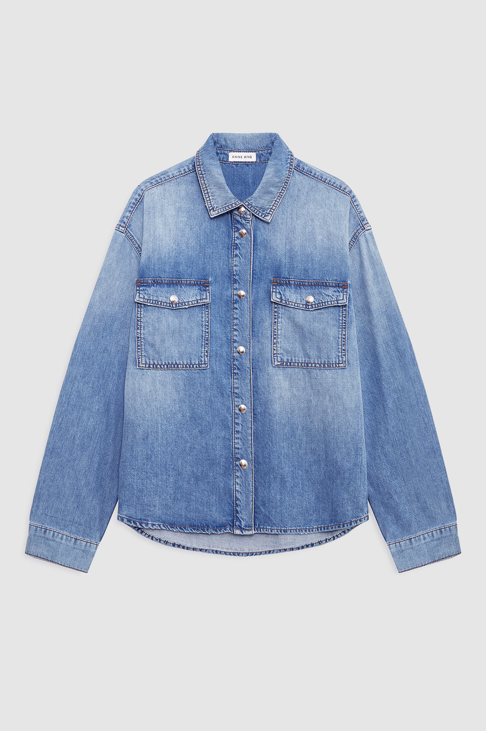 Anine Bing Paxton Shirt Tidal Blue