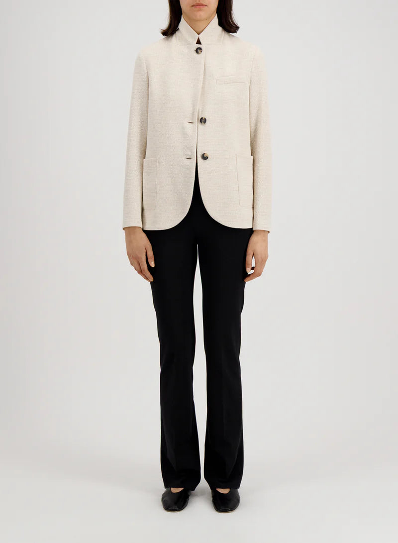 Harris Wharf Stand Up Blazer Hopsack Crafted with Loro Piana Fabric Cream