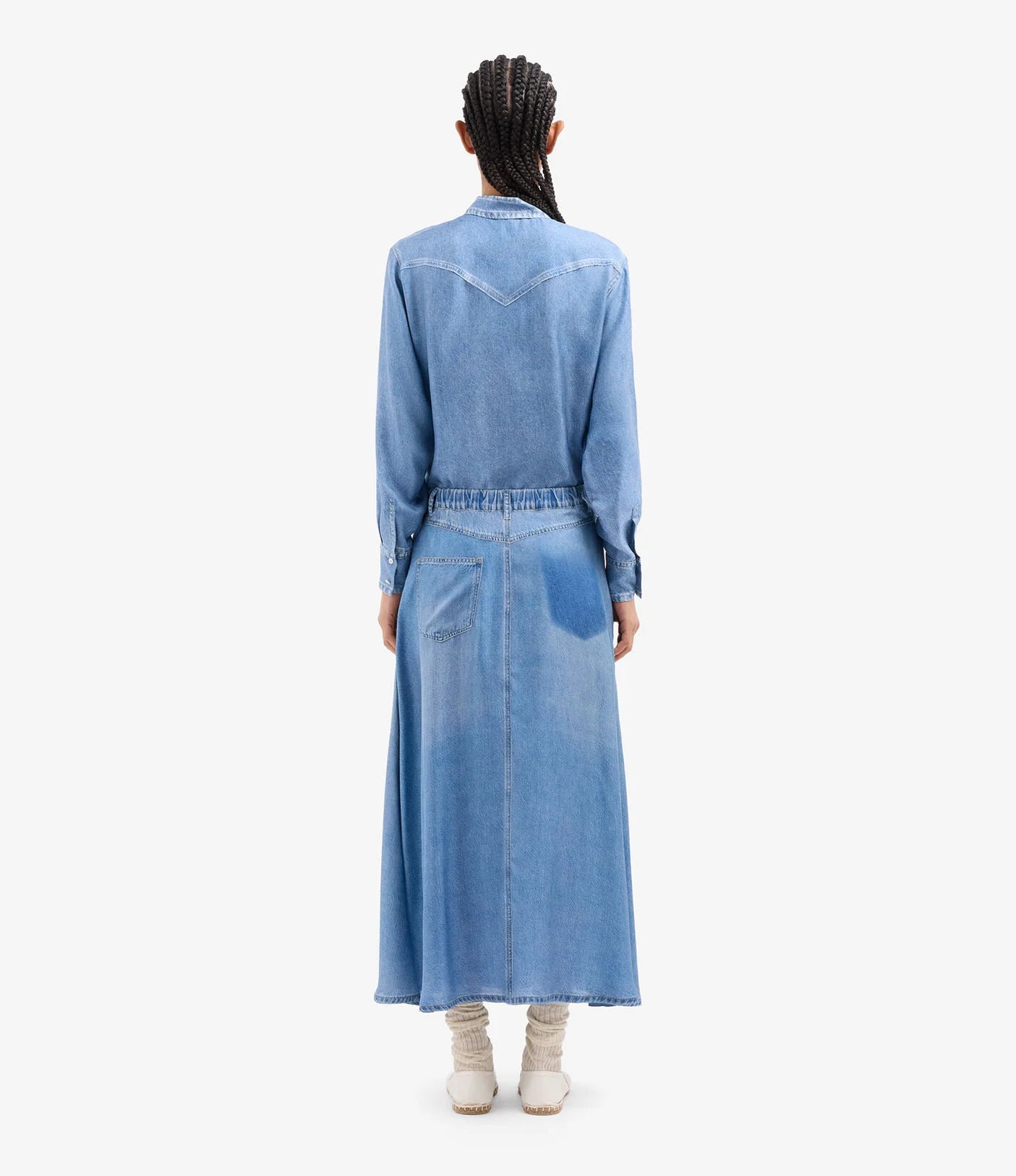 Pierre-Louis Mascia A-Line Skirt Silk Faux Denim