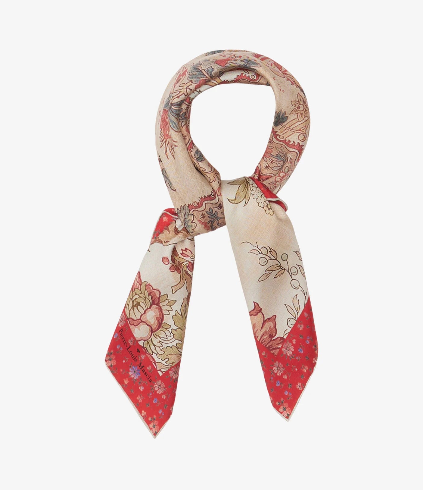 Pierre-Louis Mascia Aloe Bandana Silk Scarf Fiori D'argilla