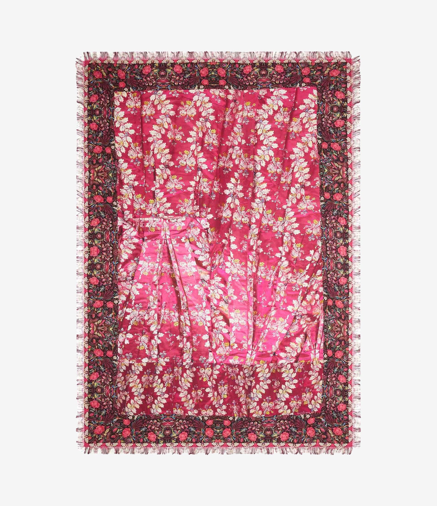 Pierre-Louis Mascia Shawl Silk Scarf Rosa Damasco