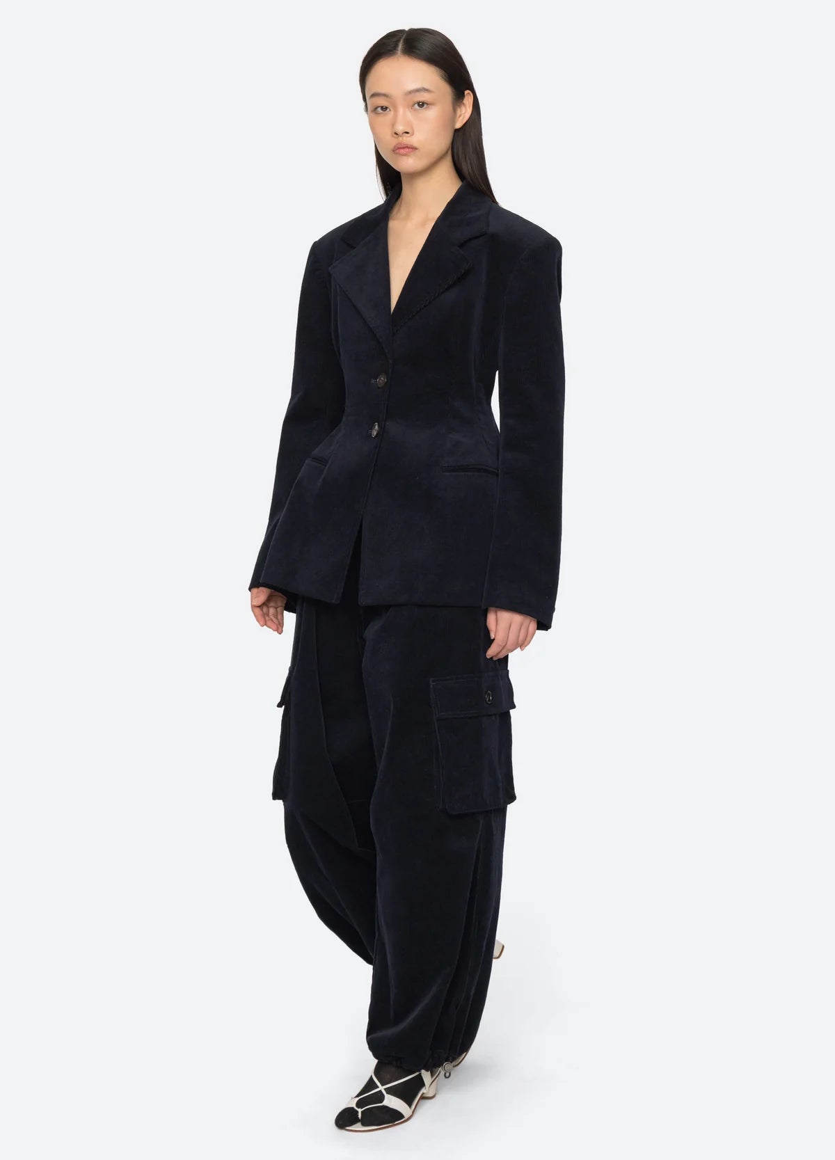Sea New York Garret Corduroy Blazer Navy