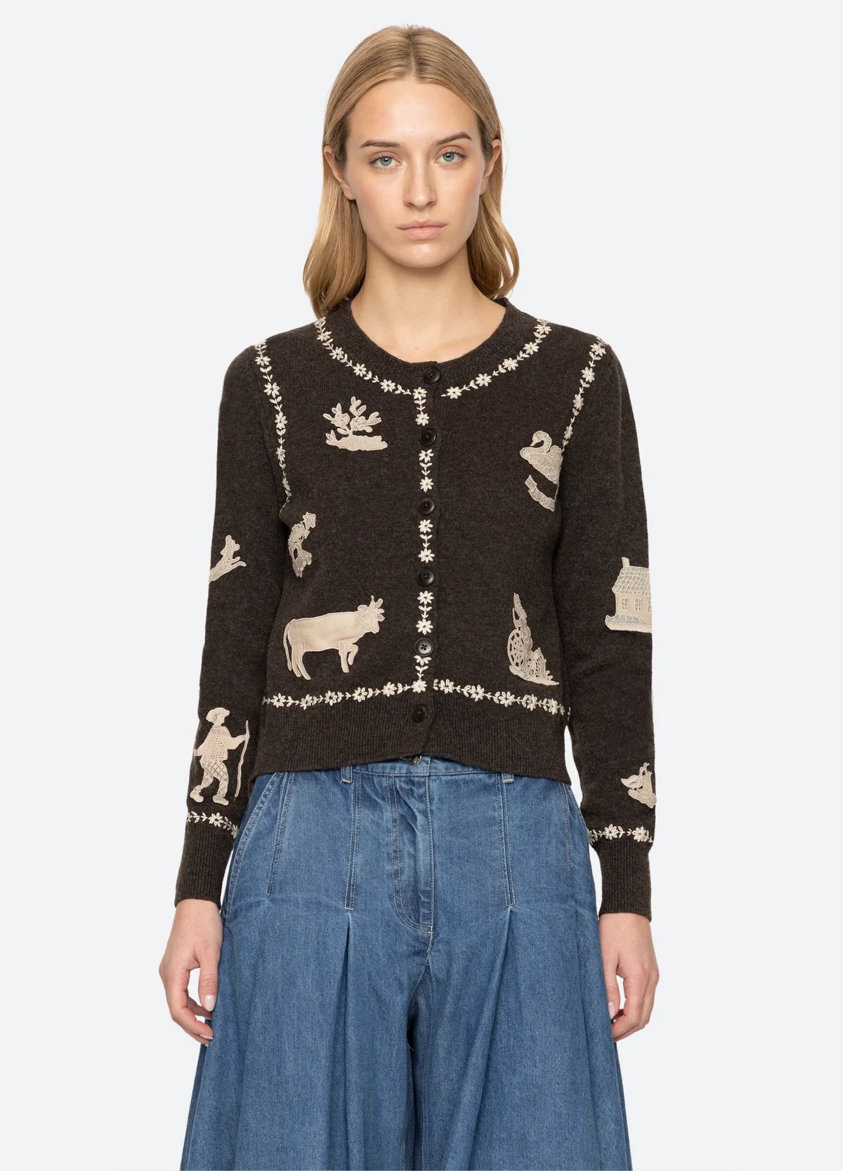 Sea New York Margeurite Cardigan Coffee