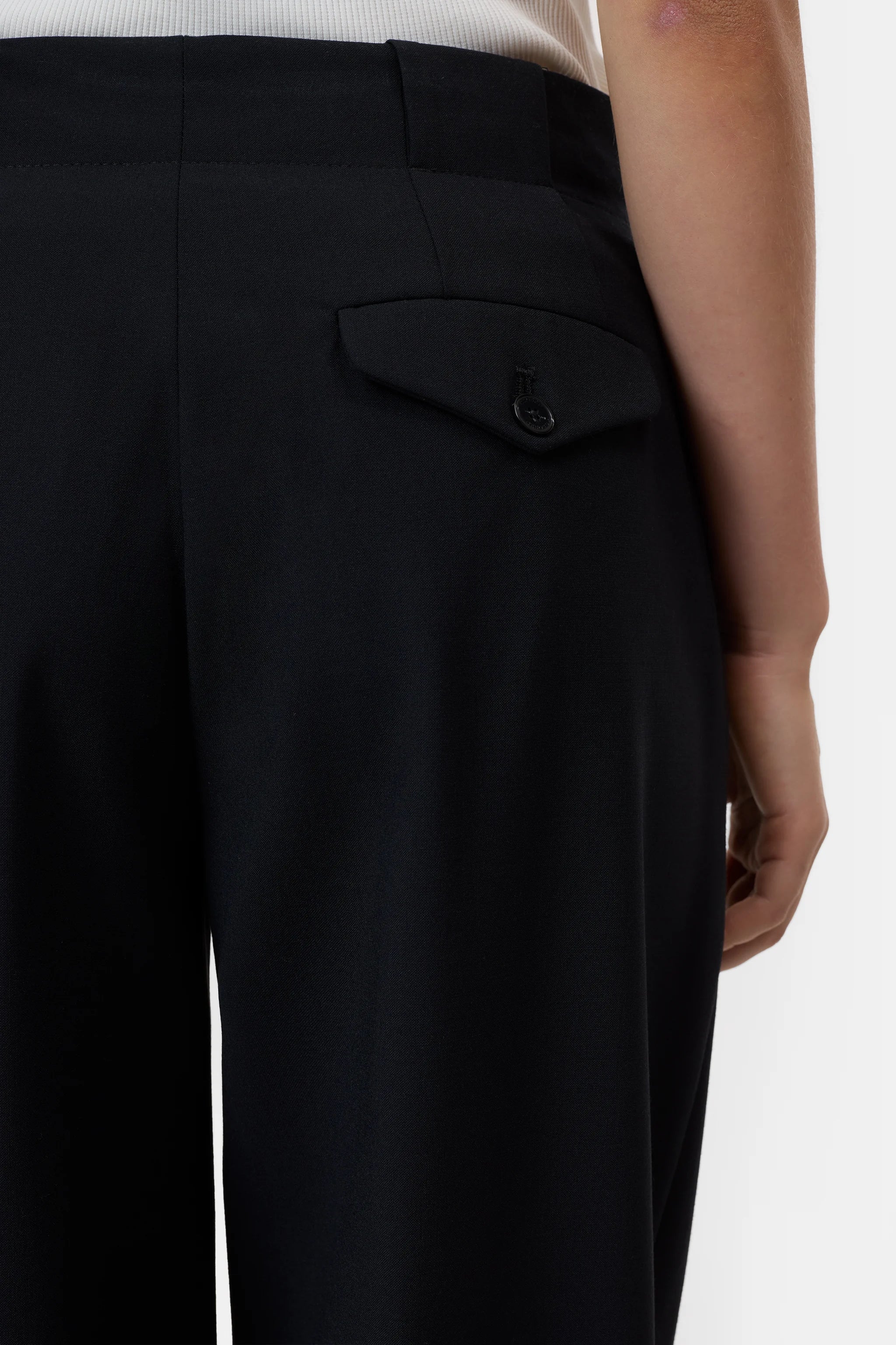 CLOSED MAWSON WIDE PANTS LIGHT WOOL BLACK