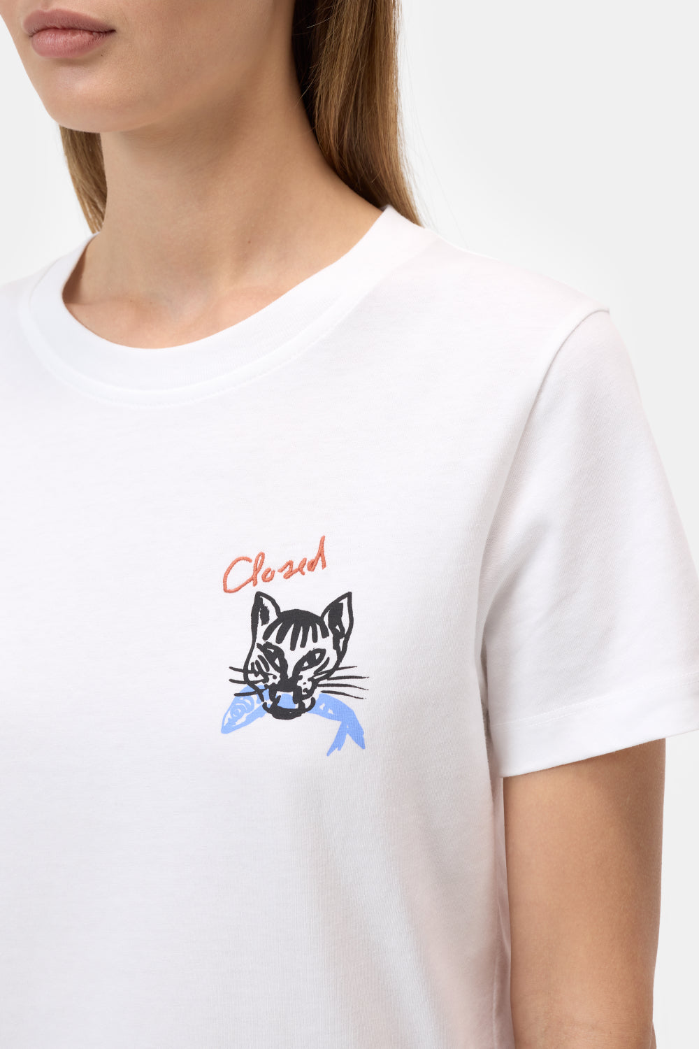 CLOSED BASIC T-SHIRT WHITE CAT