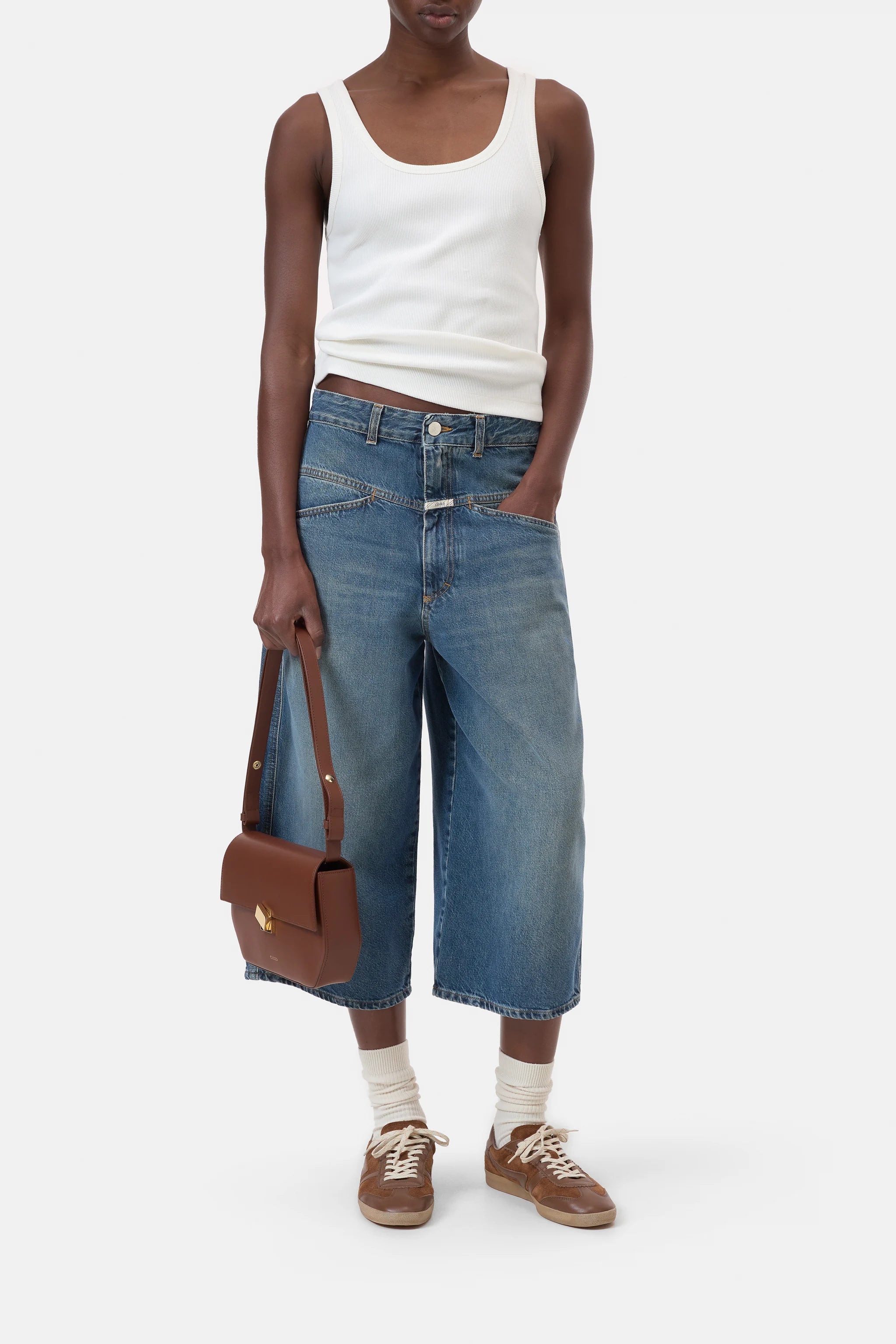 CLOSED TANK TOP COTTON RIB IVORY