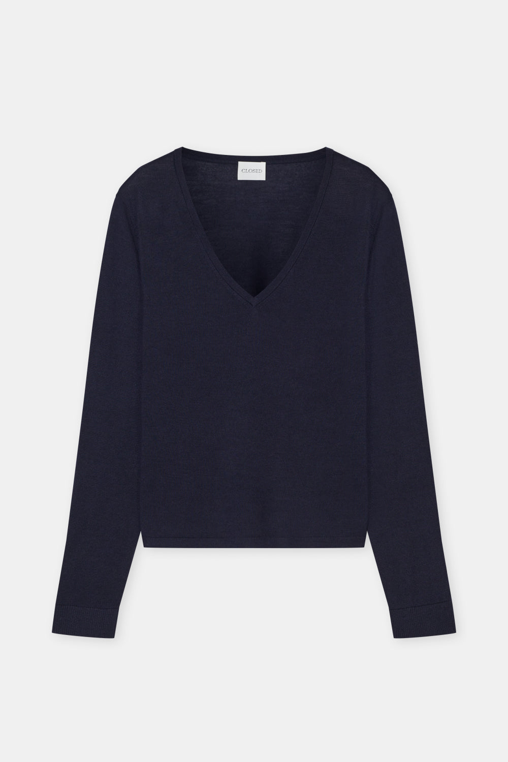 CLOSED V NECK LONG SLEEVE
