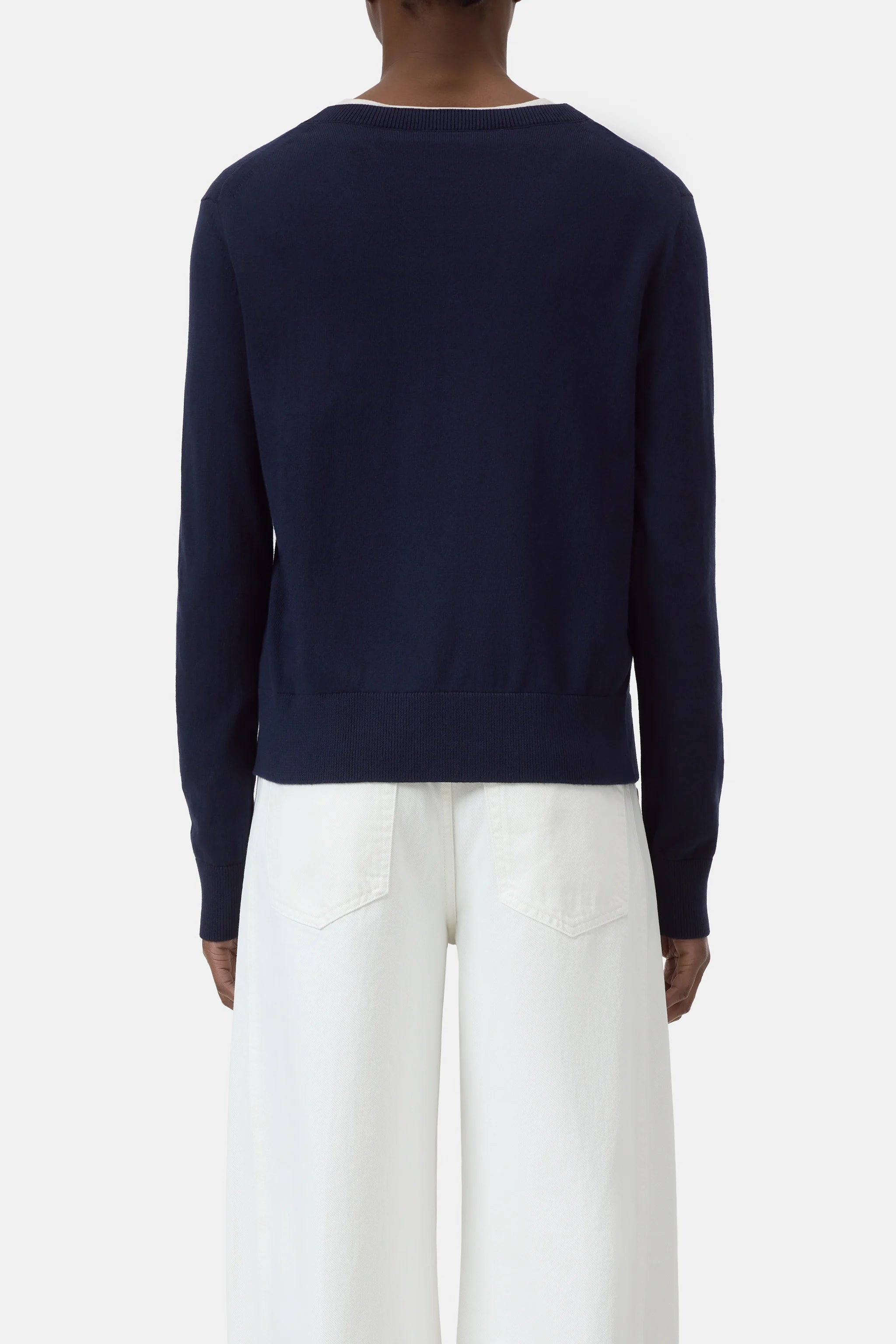 CLOSED COTTON CASHMERE CREWNECK SWEATER NAVY