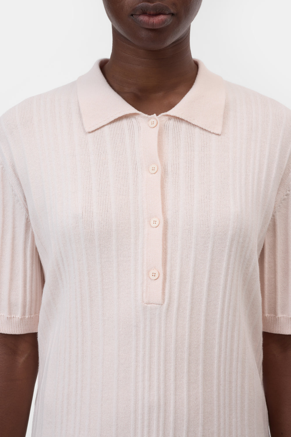 CLOSED SHORT SLEEVE POLO BLUSH PINK