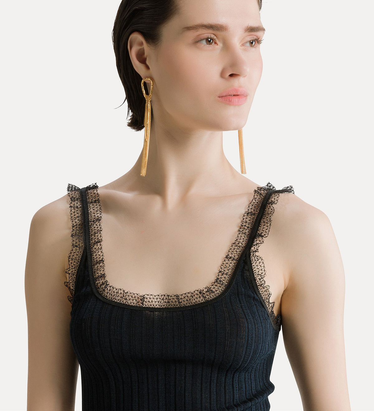 forte forte chic viscose and wool vest top notte