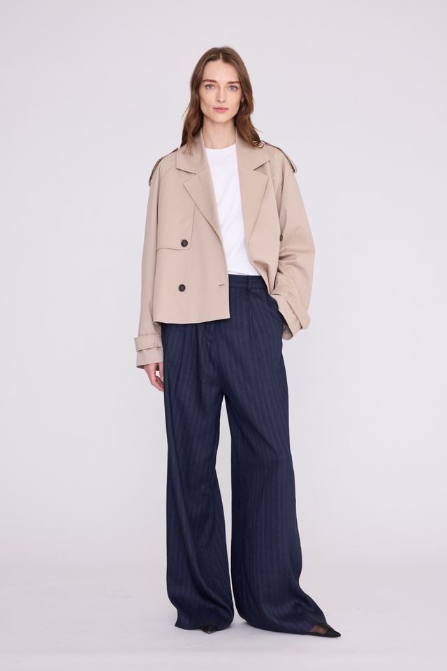 Anine Bing Rickie Cropped Trench Beige