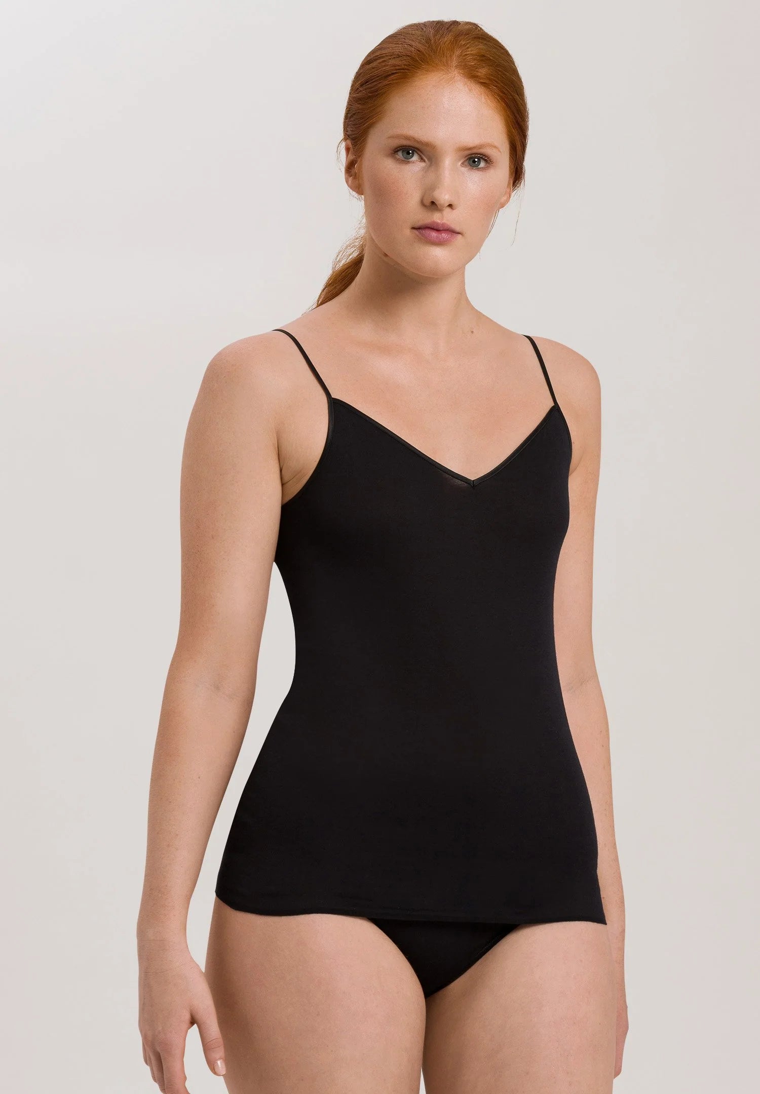 Hanro Spagetti Top Cotton Seamless Black