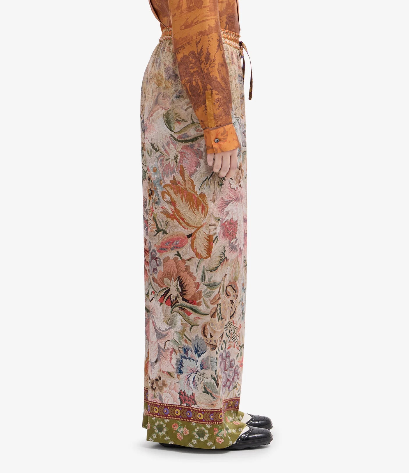 Pierre Louis Mascia Silk Palazzo Trousers Aloe