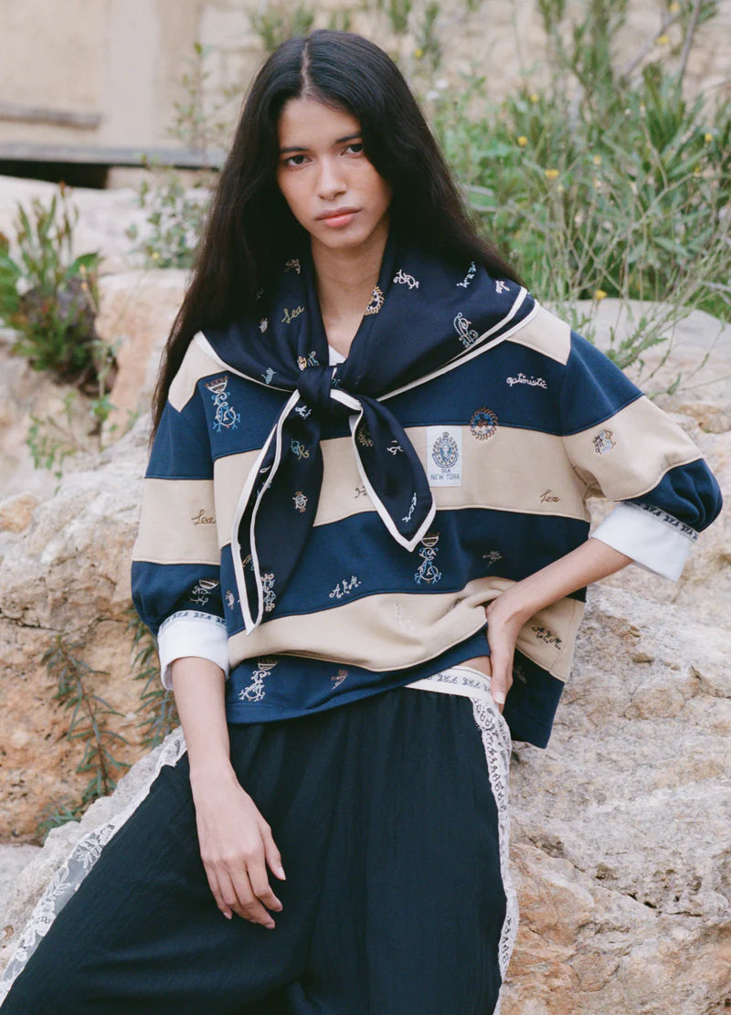 Sea New York Juliet Emb Scarf Navy