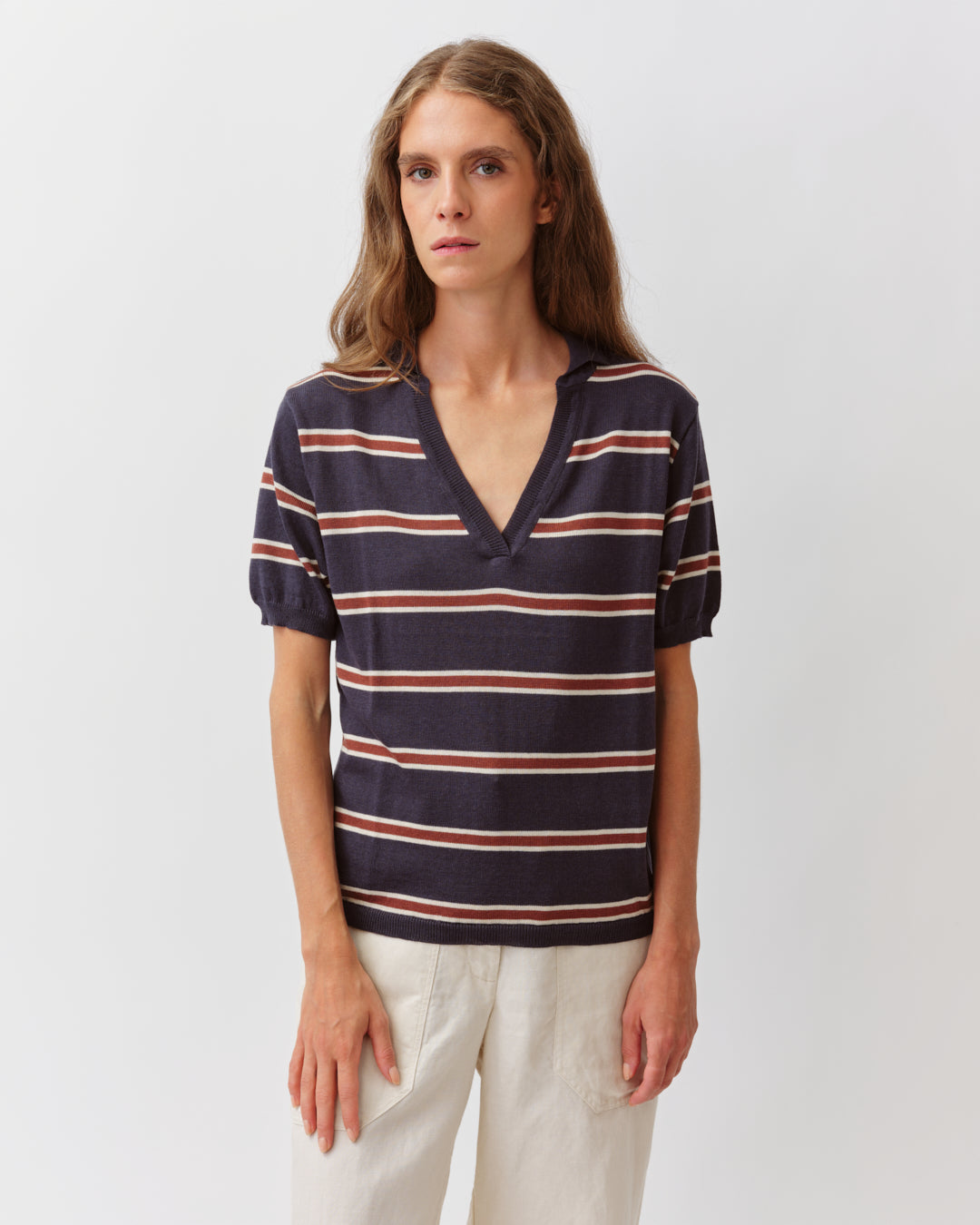 Diega Polo Marine Ecru Prune