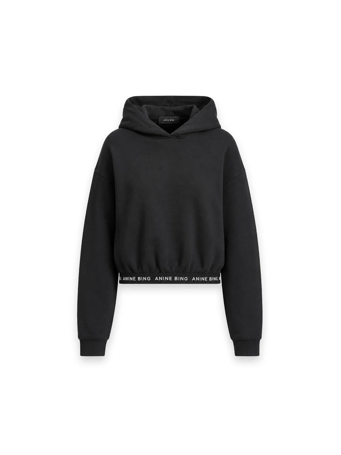 Anine Bing Dany Cropped Hoodie Black