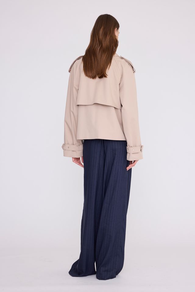 Anine Bing Rickie Cropped Trench Beige