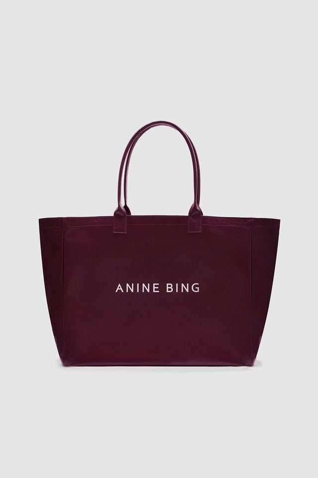 Anine Bing Leo Coated Canvas Tote Fig