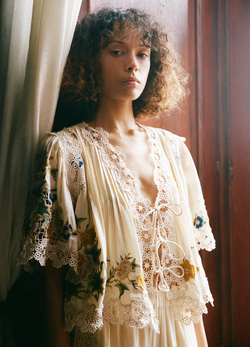 Sea New York Adonna Emb S/Slv Top Cream