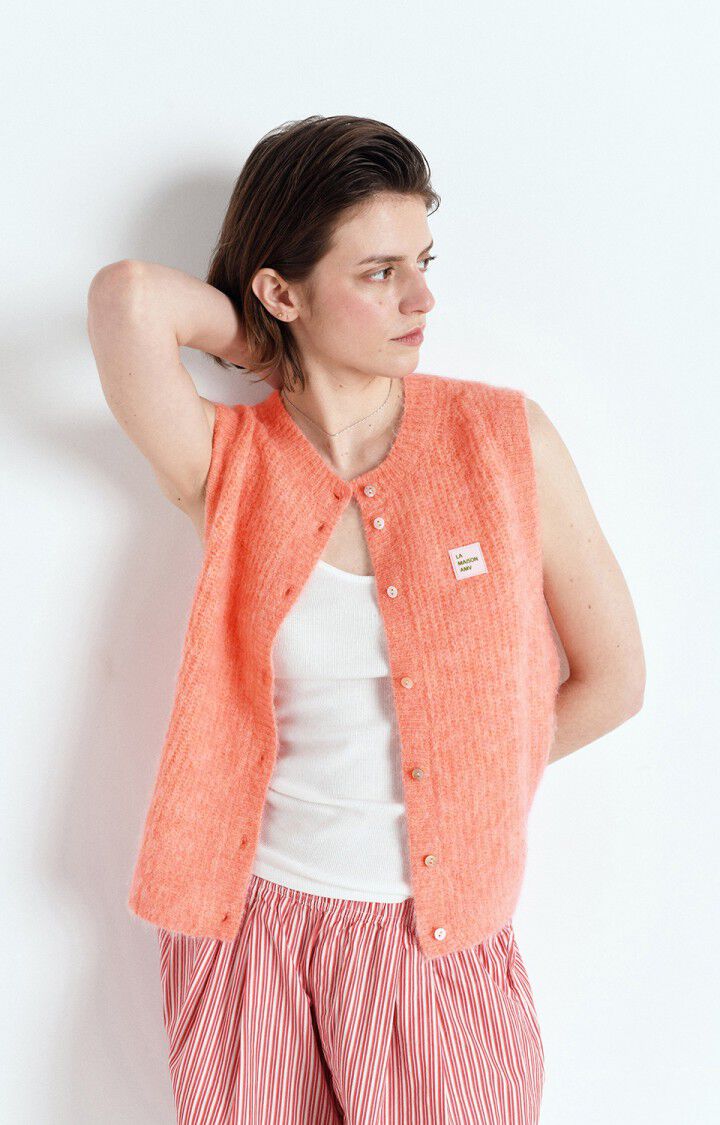 AMERICAN VINTAGE EAST CARDIGAN WHITE PEACHES MELANGE - Den Lille Ida - American Vintage