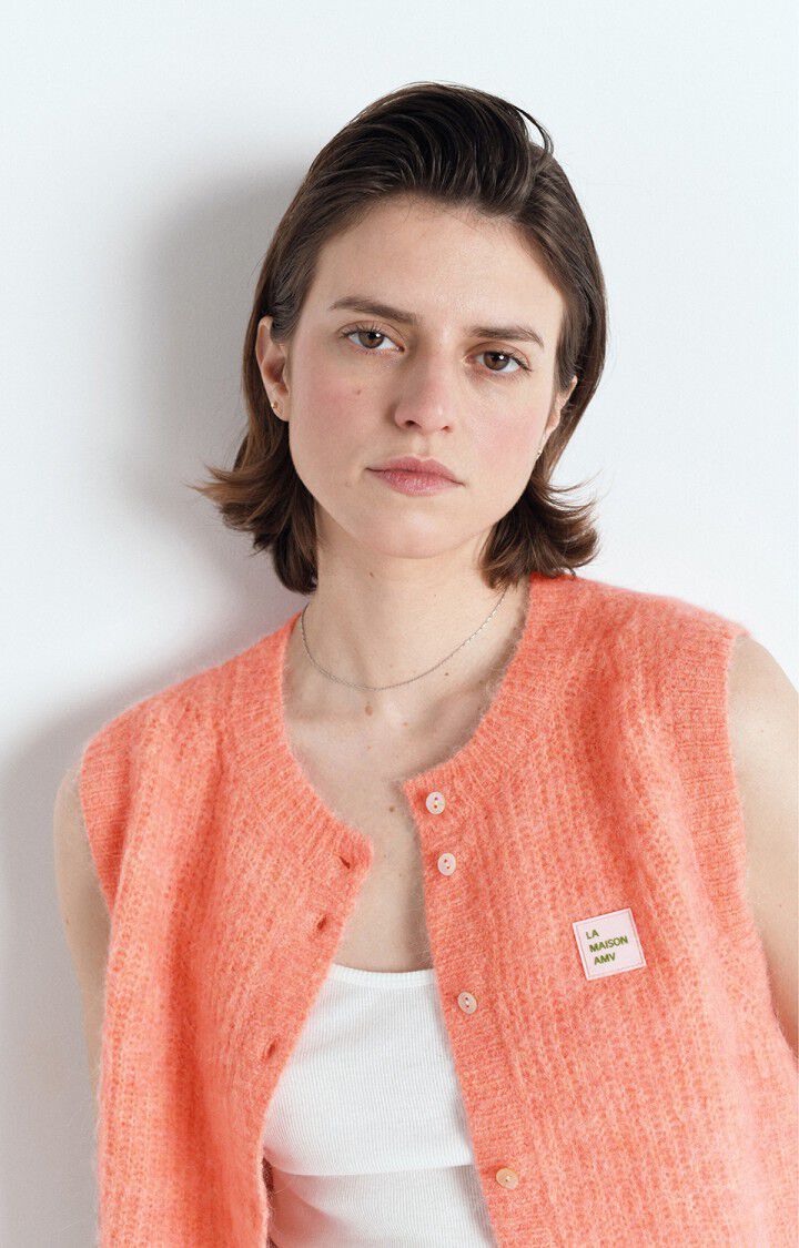 AMERICAN VINTAGE EAST CARDIGAN WHITE PEACHES MELANGE - Den Lille Ida - American Vintage