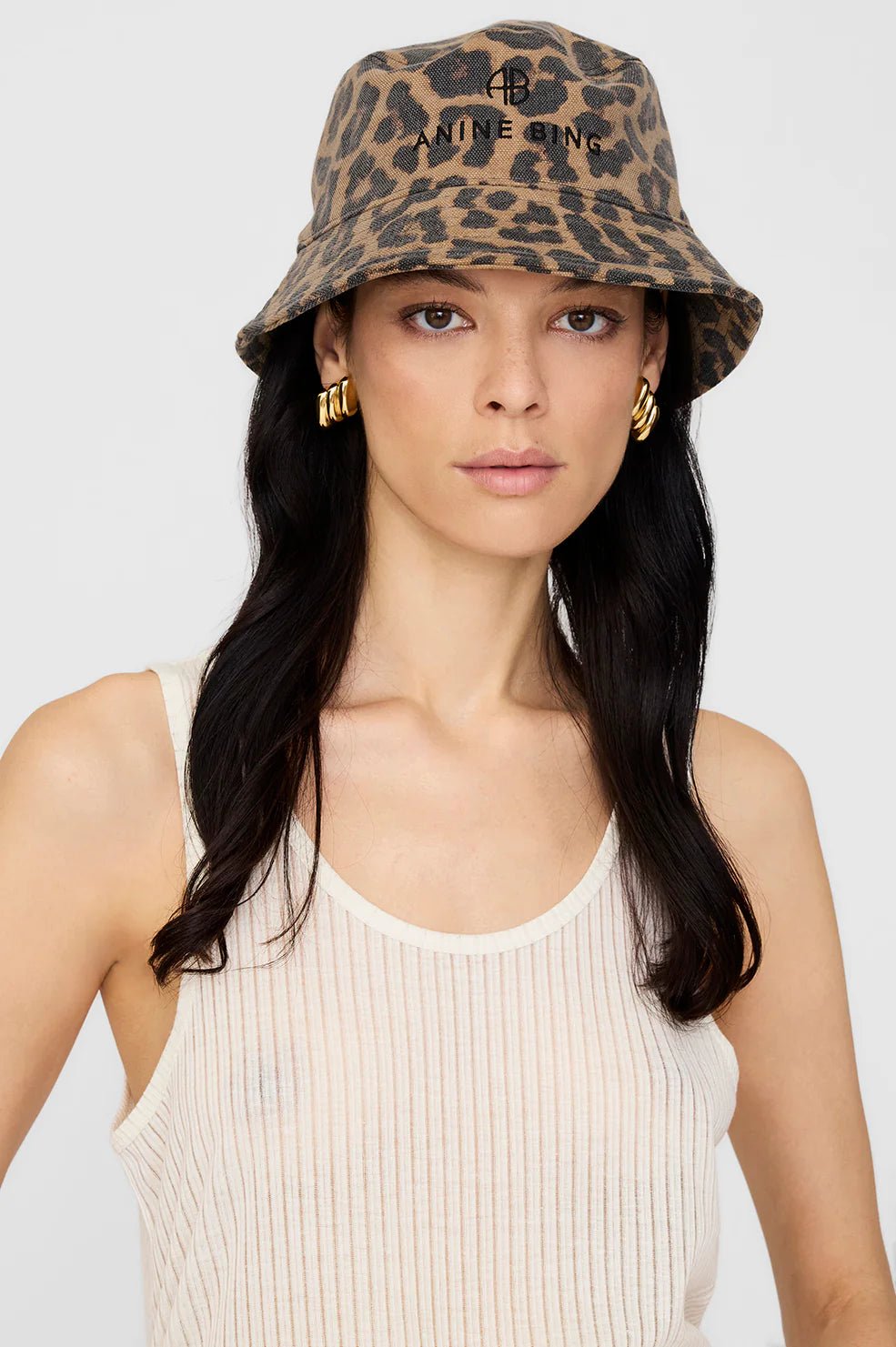 Anine Bing Nicks Bucket Hat Black and Brown Leopard - Den Lille Ida - Anine Bing