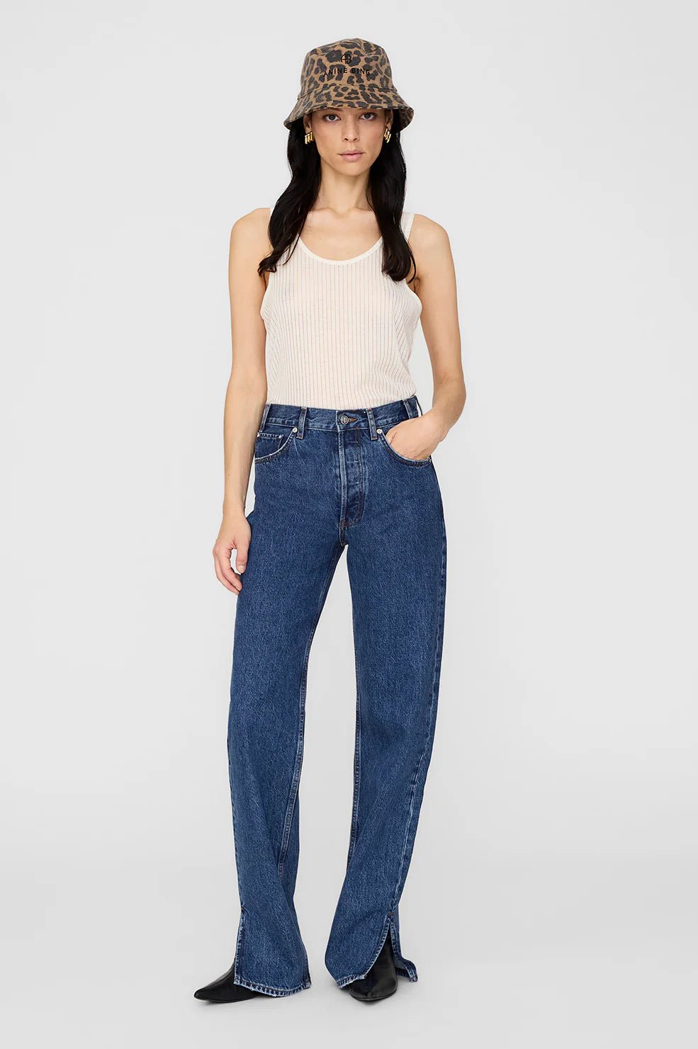 Anine Bing Nicks Bucket Hat Black and Brown Leopard - Den Lille Ida - Anine Bing