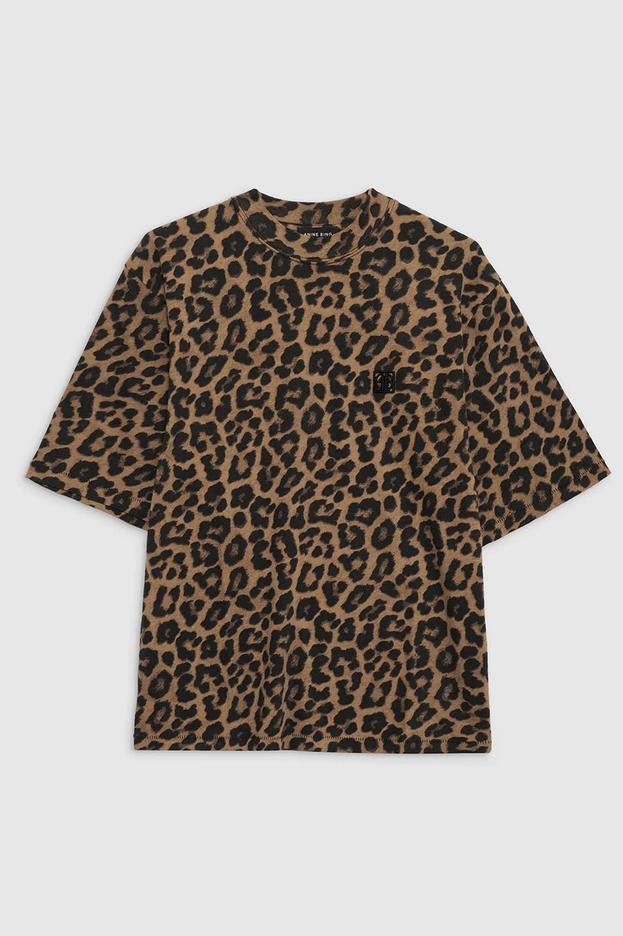 Anine Bing Avi Tee Black and Brown Leopard - Den Lille Ida - Anine Bing