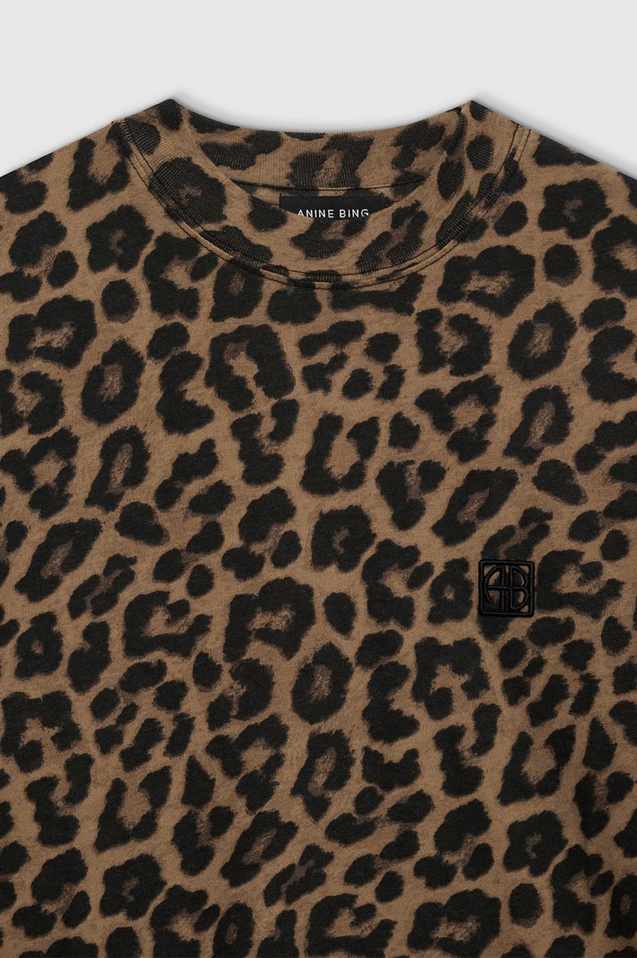 Anine Bing Avi Tee Black and Brown Leopard - Den Lille Ida - Anine Bing