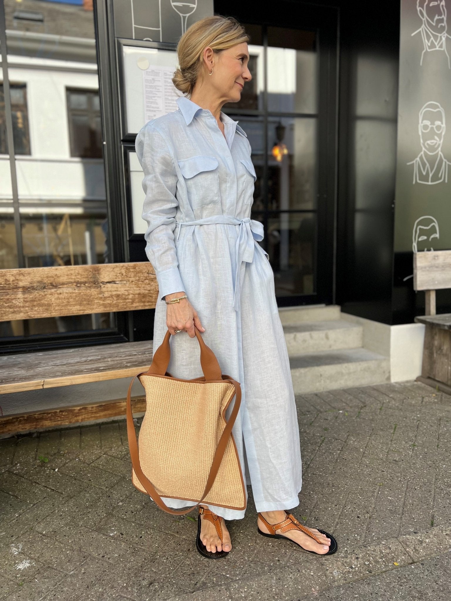 Bagutta Linen Dress Light Blue - Den Lille Ida - Bagutta