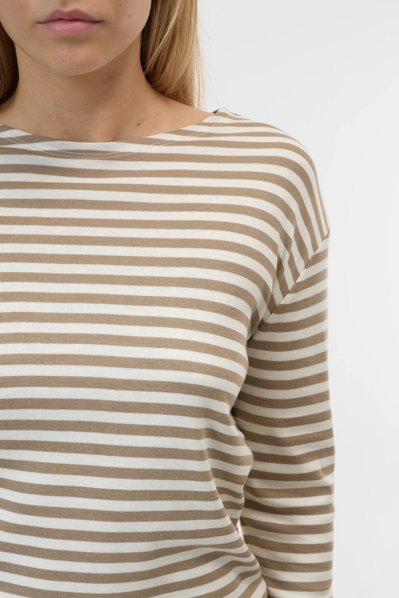 CLOSED LONG SLEEVED T - SHIRT STRIPES CLAY BEIGE - Den Lille Ida - Closed