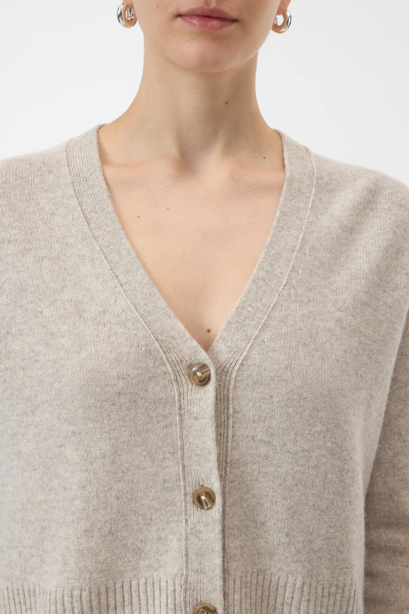 CLOSED WOOL CARDIGAN BEIGE MELANGE - Den Lille Ida - Closed