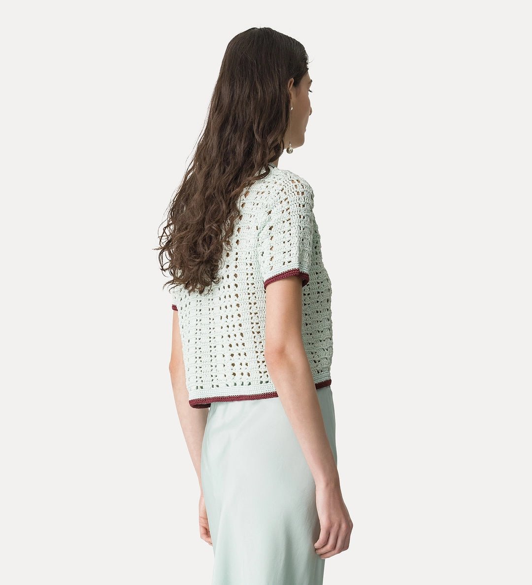 forte forte cable lux handmade crochet polo shirt plume - Den Lille Ida - forte_forte