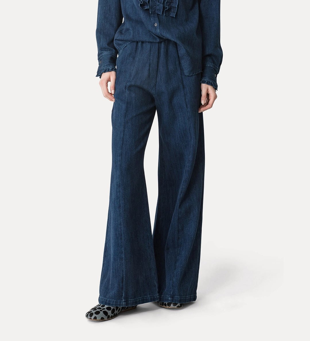 forte forte denim elasticated palazzo pants indaco - Den Lille Ida - forte