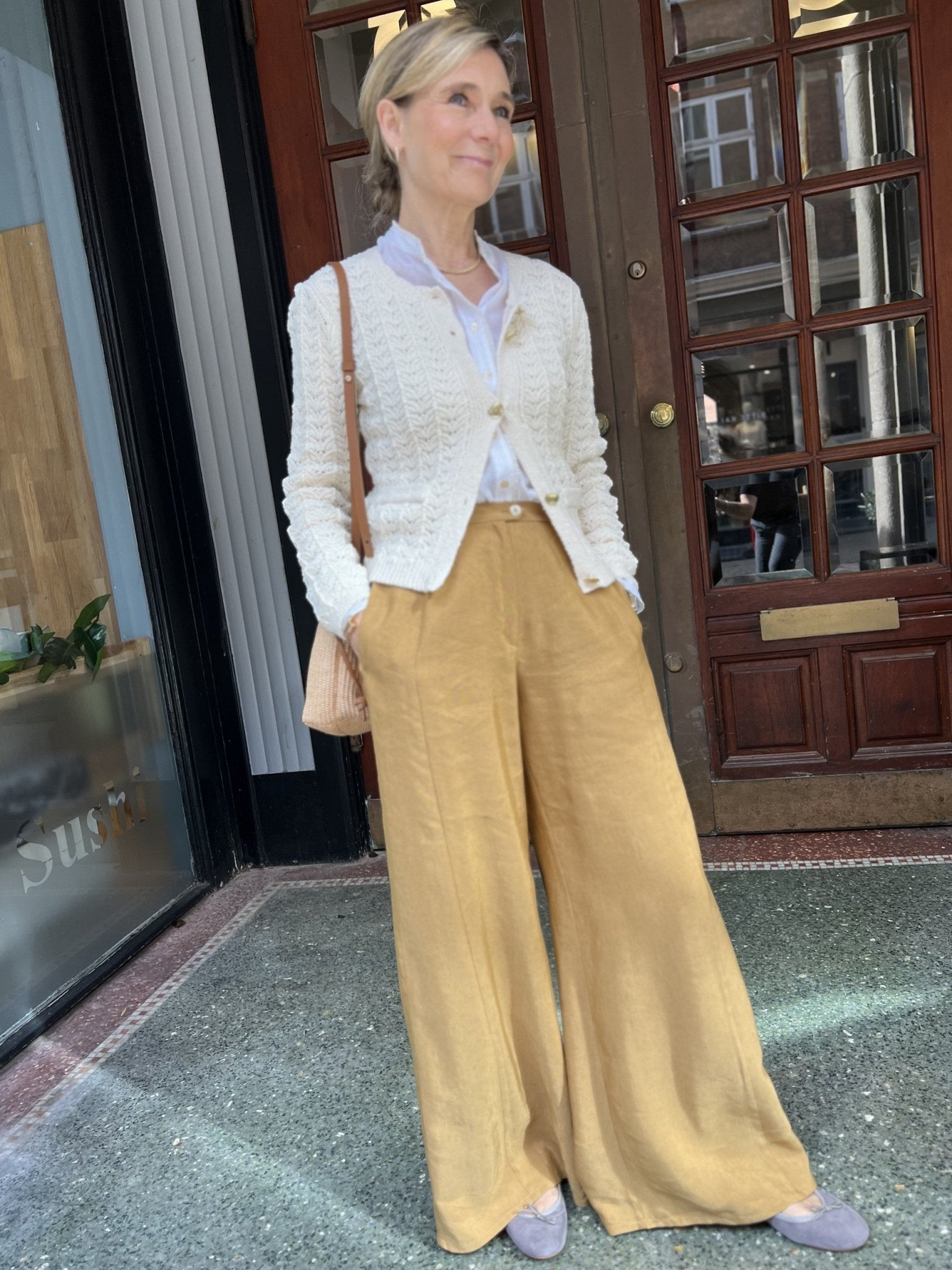 forte forte linen and viscose flared trousers - Den Lille Ida - forte_forte