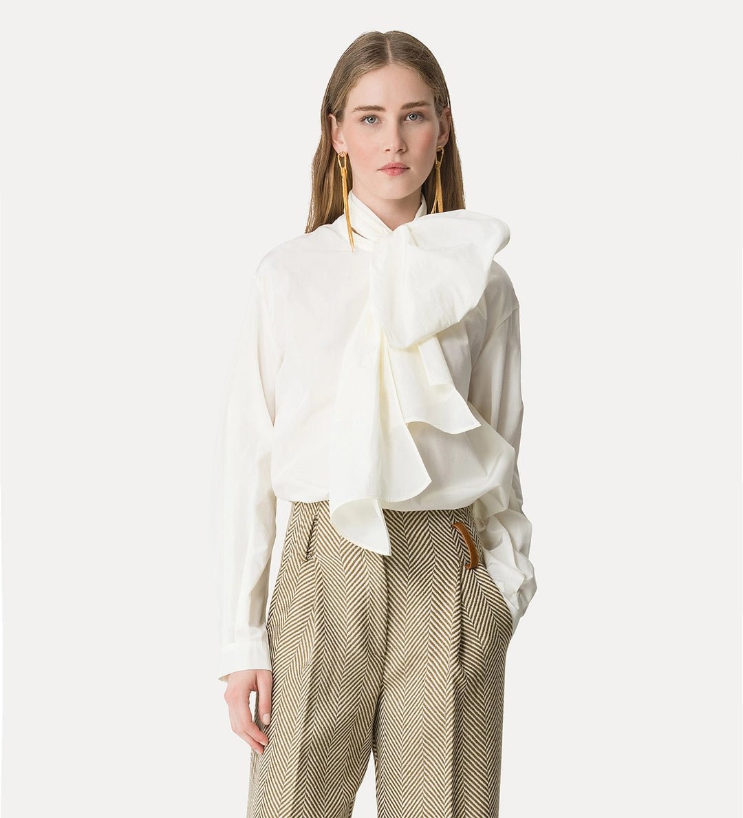 forte_forte taffeta shirt with detachable bow detail - Den Lille Ida - forte_forte
