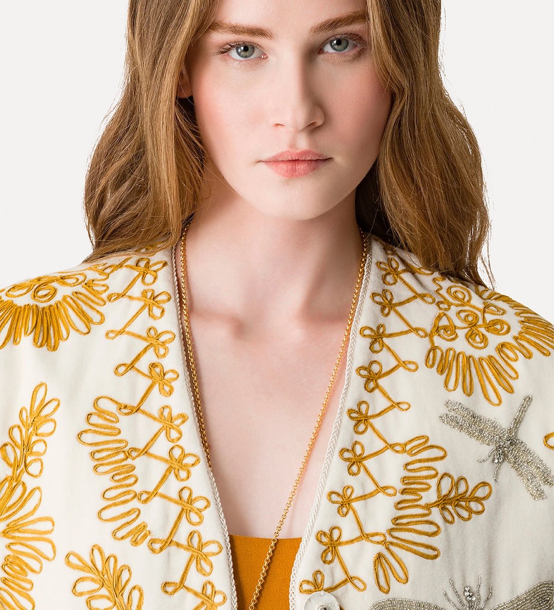 forte_forte "voila une fleur" embroidery velvet kimono ambra - Den Lille Ida - Den Lille Ida